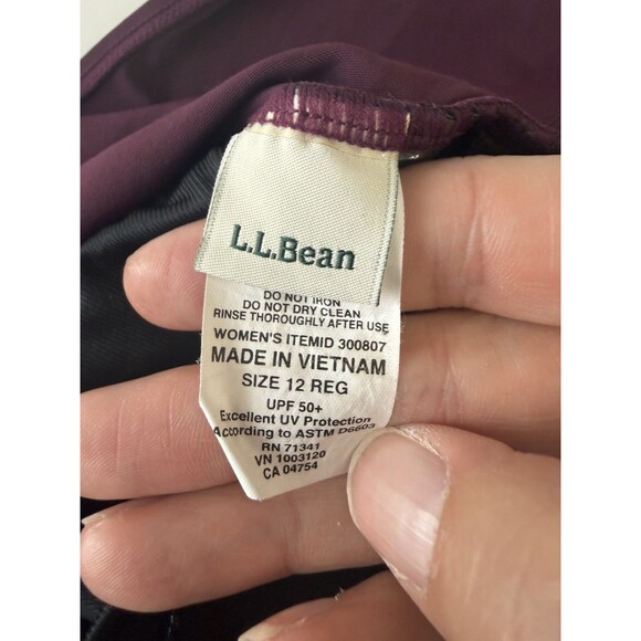 L.L.Bean Cross Front One Piece Swimsuit Size 12 purple - Picture 4 of 12